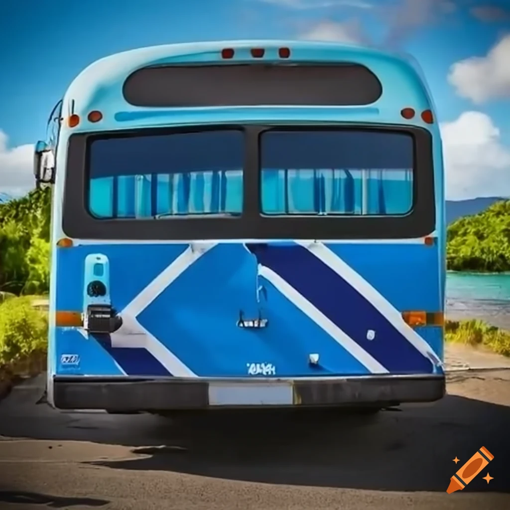 un bus bleu avec le logo de l'association ACTIVE NC en Nouvelle Calédonie