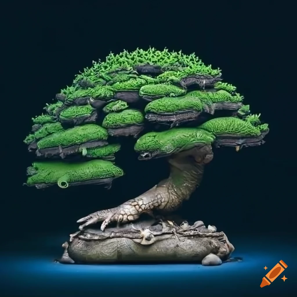 unique bonsai growing on a tortoise