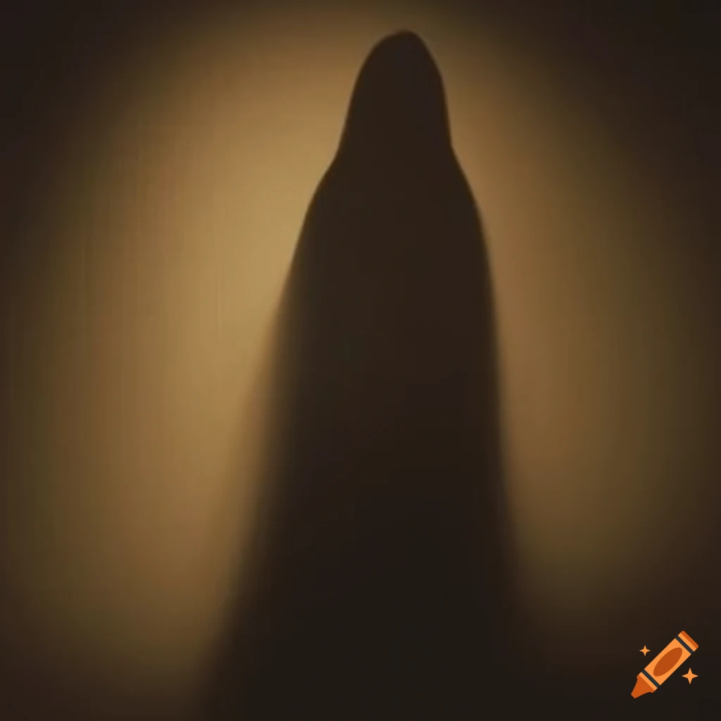 sepia-toned image of a shadowy ghost