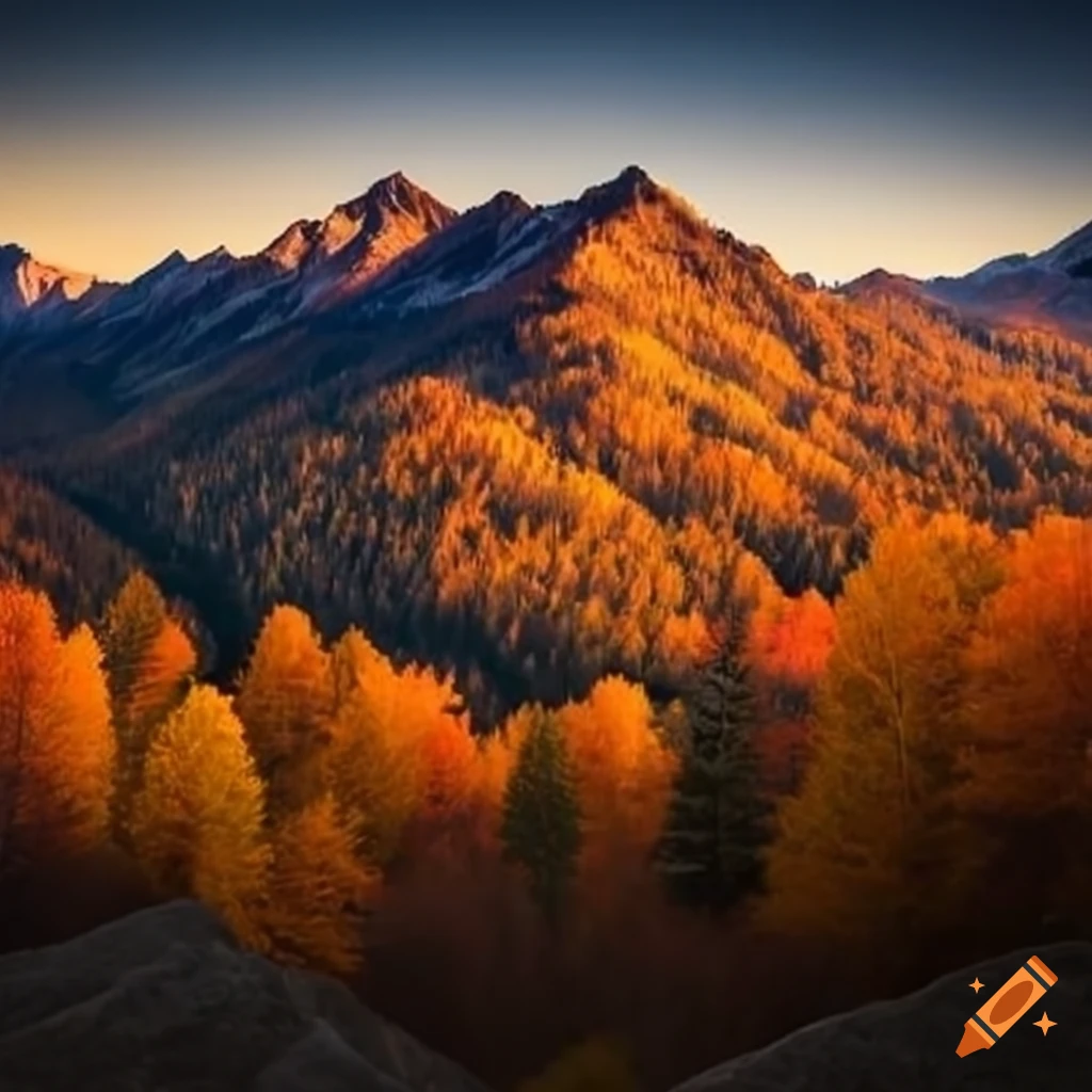 fall landscape with mountains