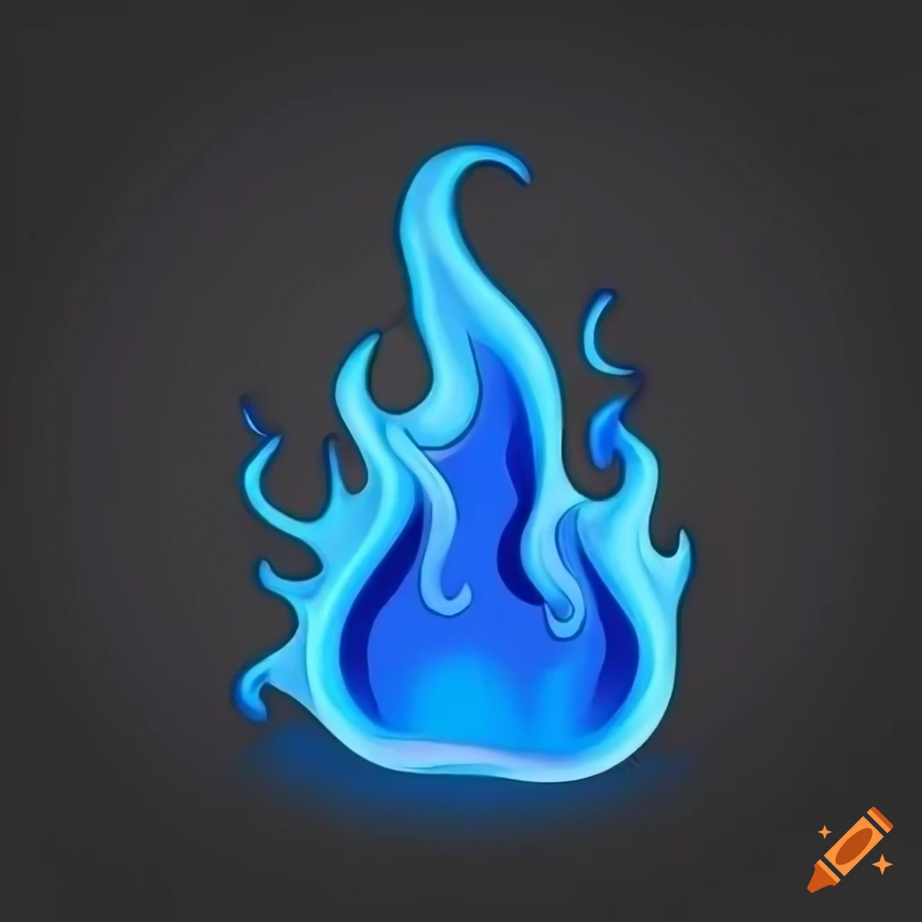 blue fire emoji on black background