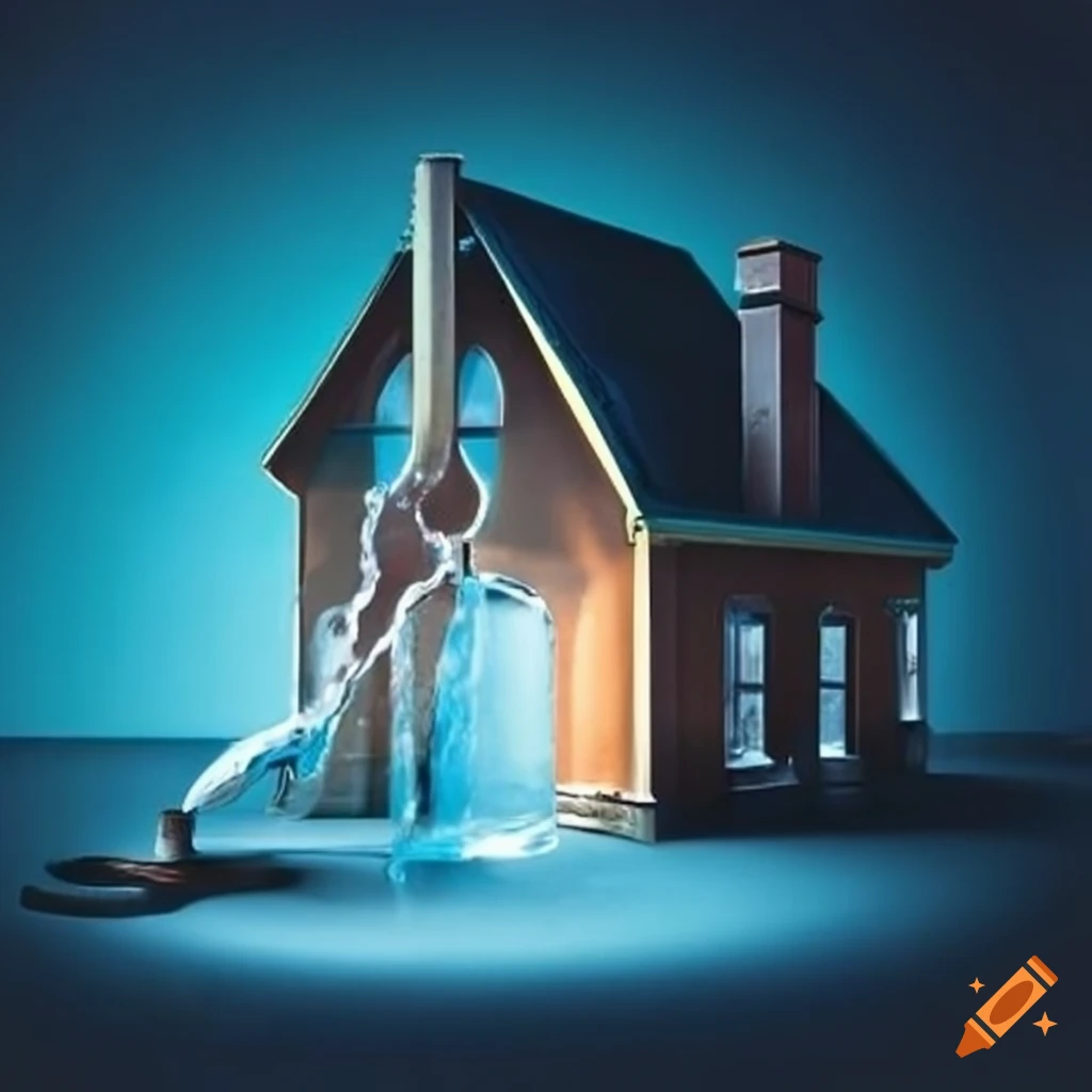 House with water supply on Craiyon