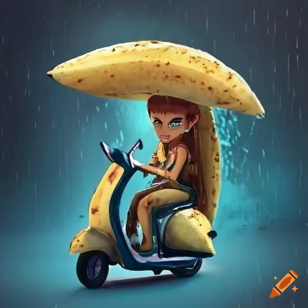 delicious banana taco in the rain