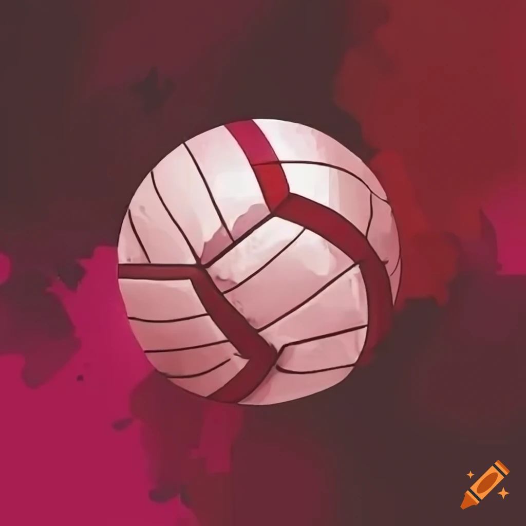 maroon and white volleyball logo