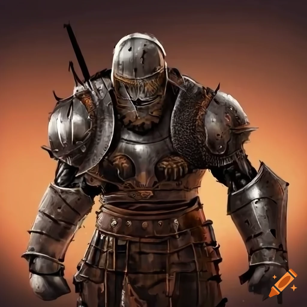 medieval-style robot knight in plate armor