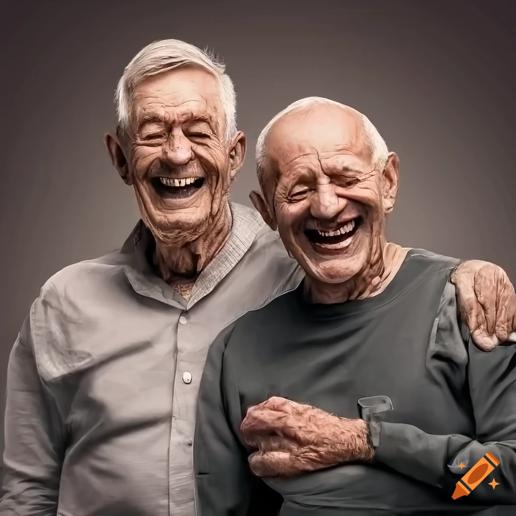 Two elderly men enjoying each other s company in a rural setting