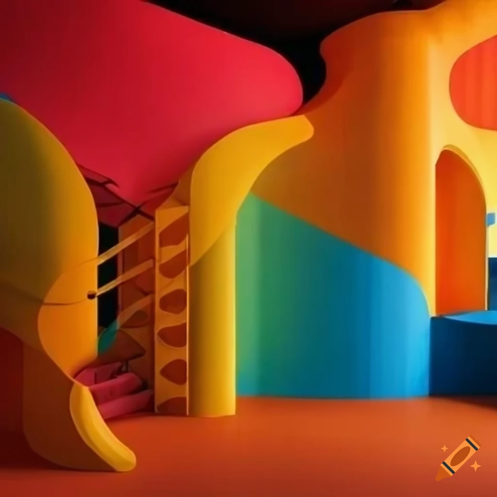 Surrealist and colorful playground
