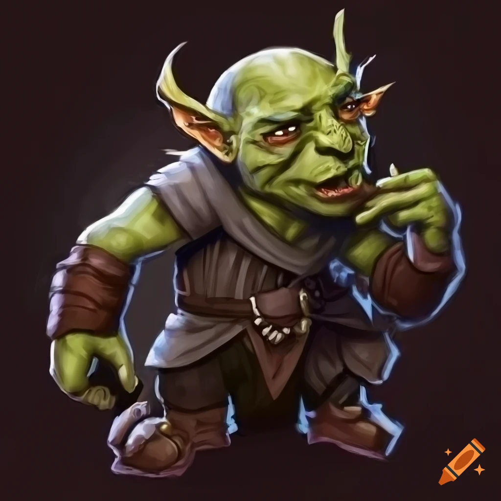 Illustration of sneaky goblin thief on Craiyon