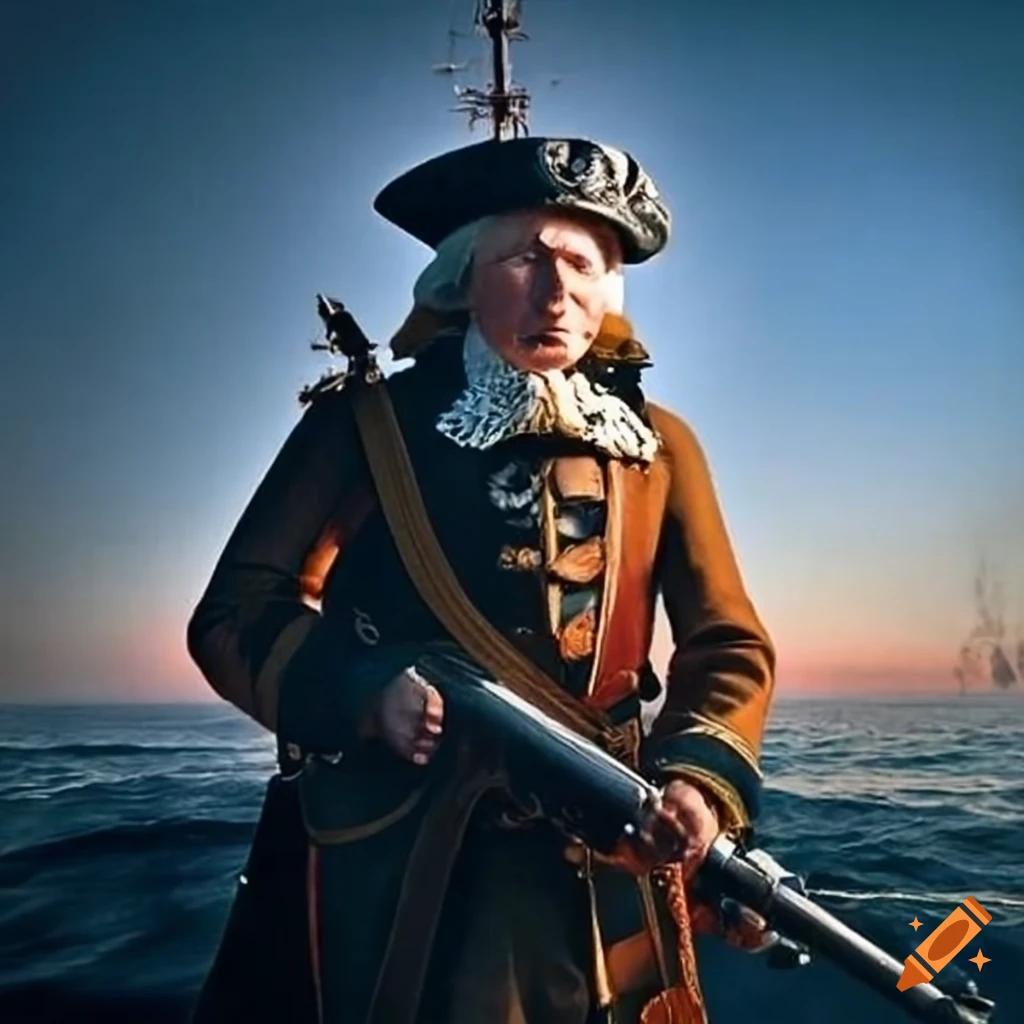 depiction of John Adams and the US Navy in battle