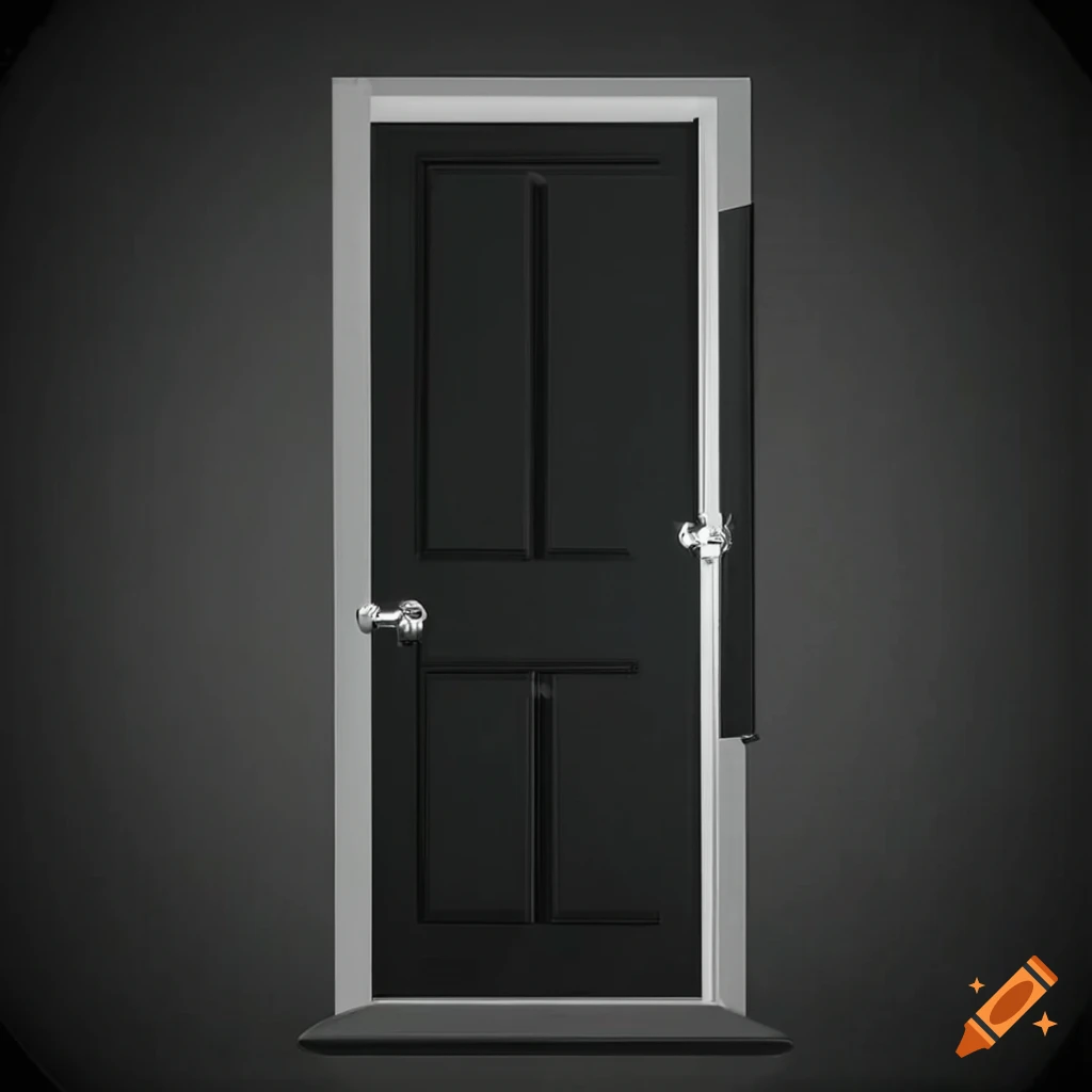 black background with tall pub door