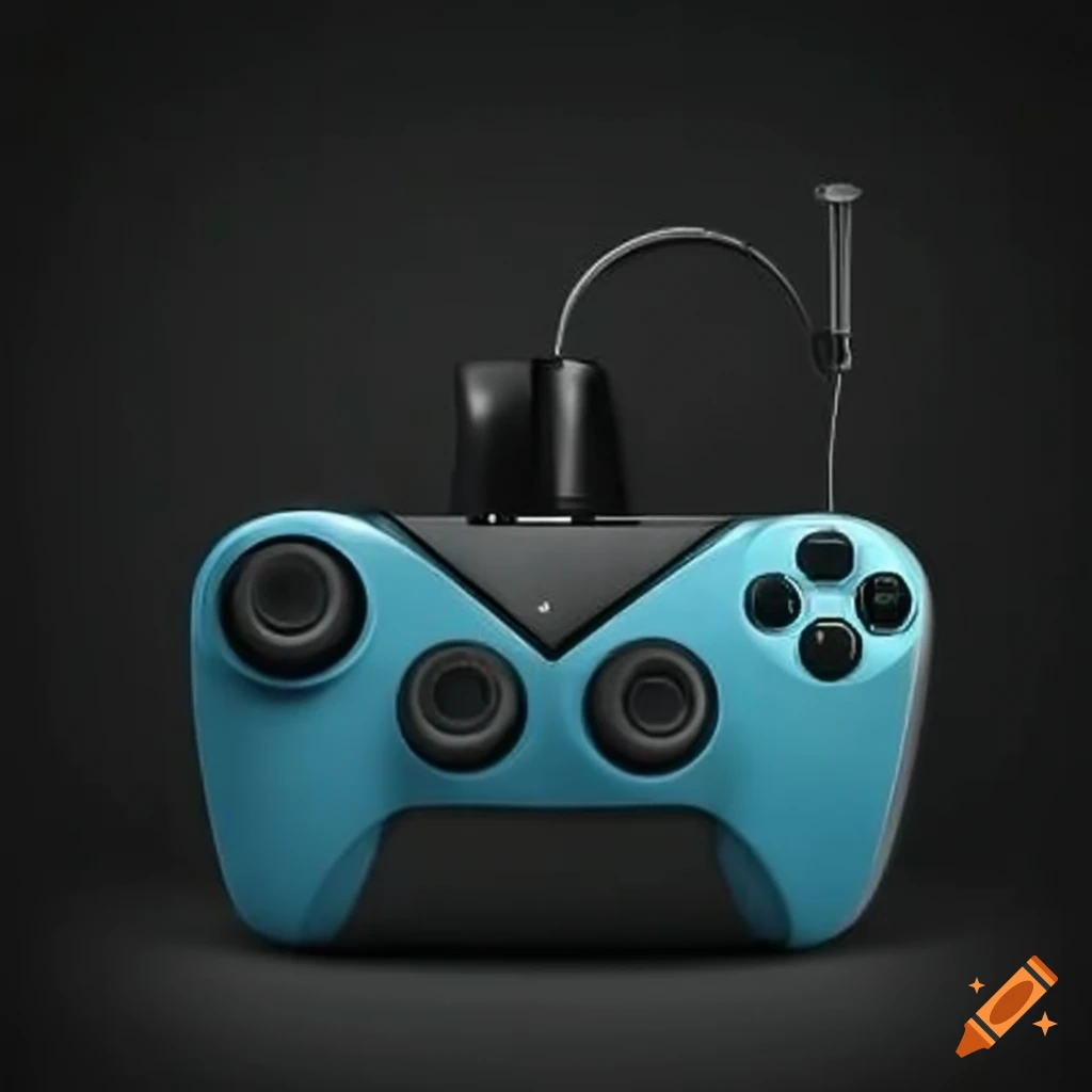 Standing high tech gaming controller on Craiyon