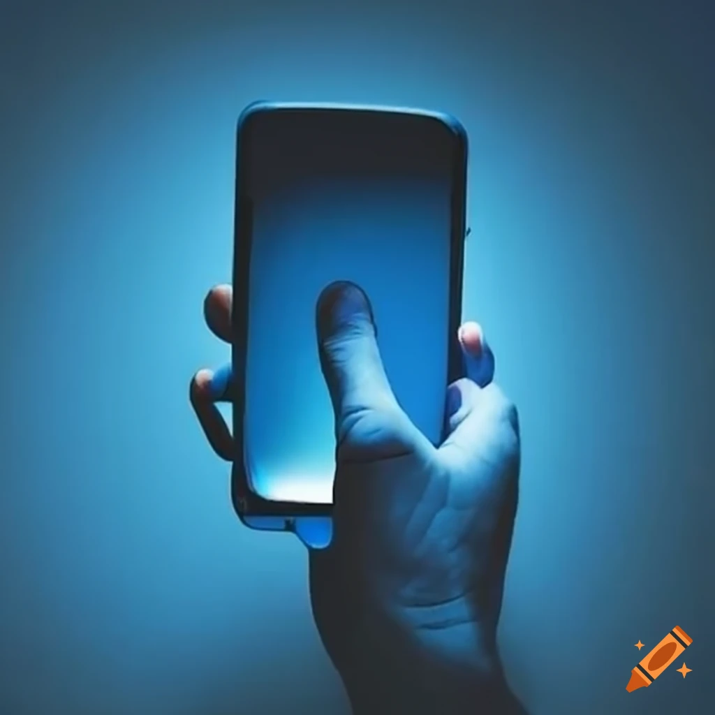 man typing message on mobile phone