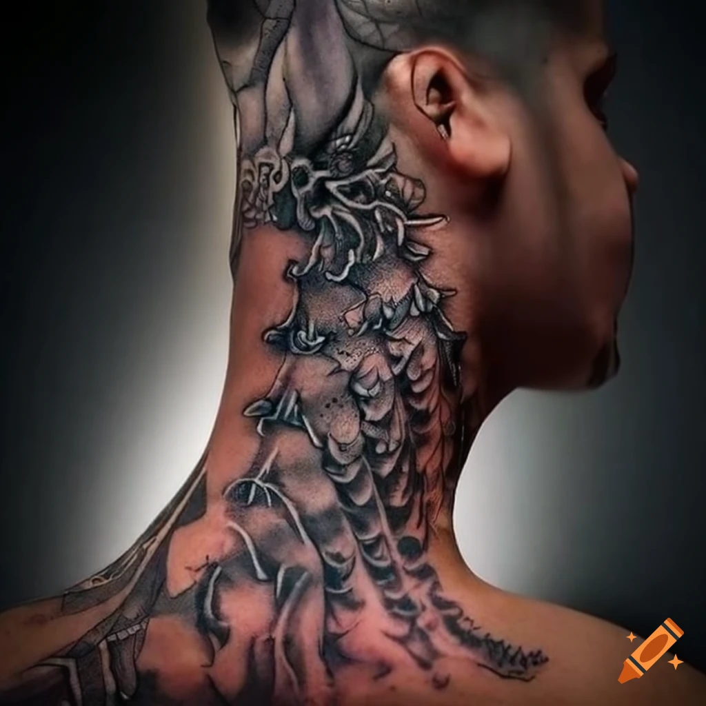 Linework Dragon Neck Tattoo by Kirstie | KTREW Tattoo | Neck tattoos women,  Girl neck tattoos, Behind ear tattoos