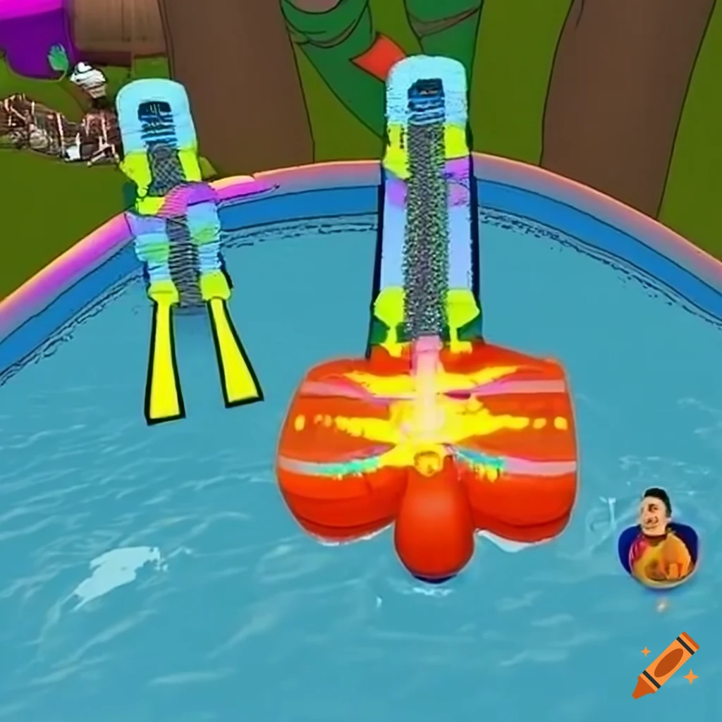 Conceptual image of electricity flowing through water slides on Craiyon