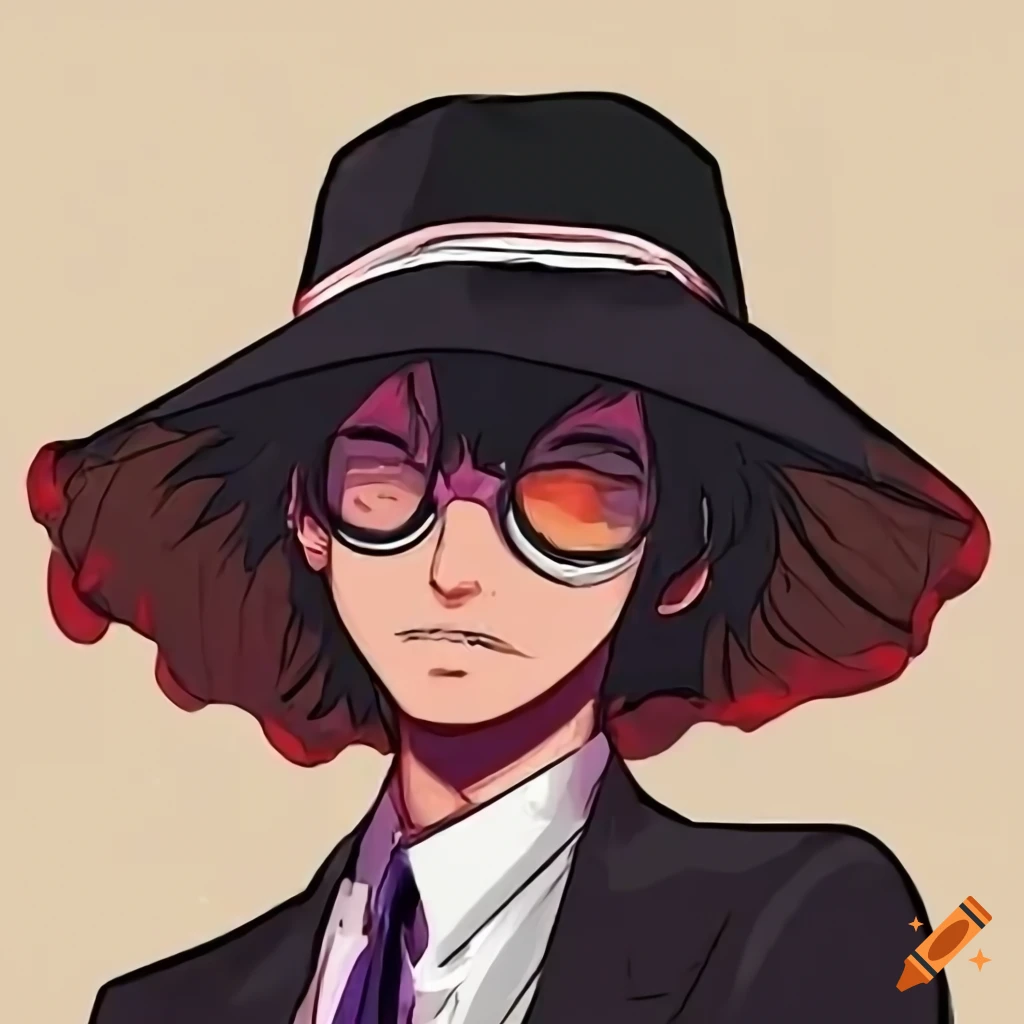 stylish man in black suit and bucket hat