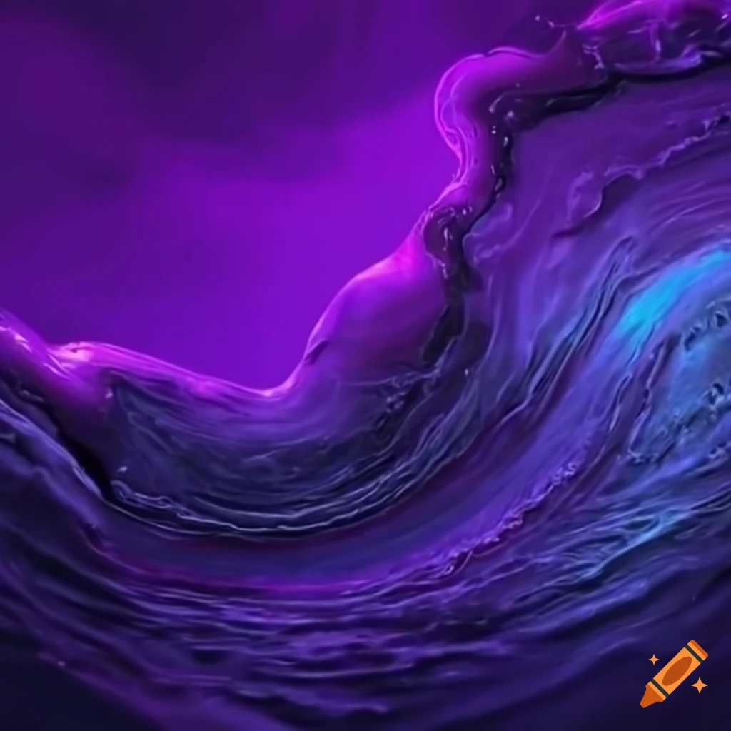 purple raining waves in a time bending space