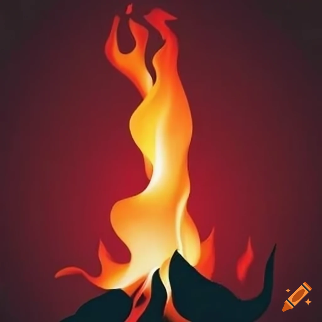 Abstract red flame artwork