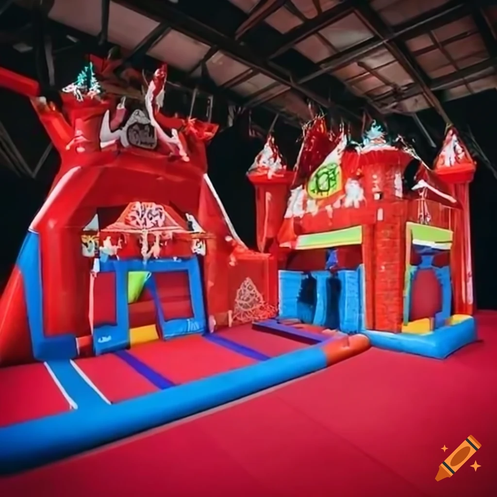 christmas-themed-sports-arena-with-a-bouncing-castle-on-craiyon