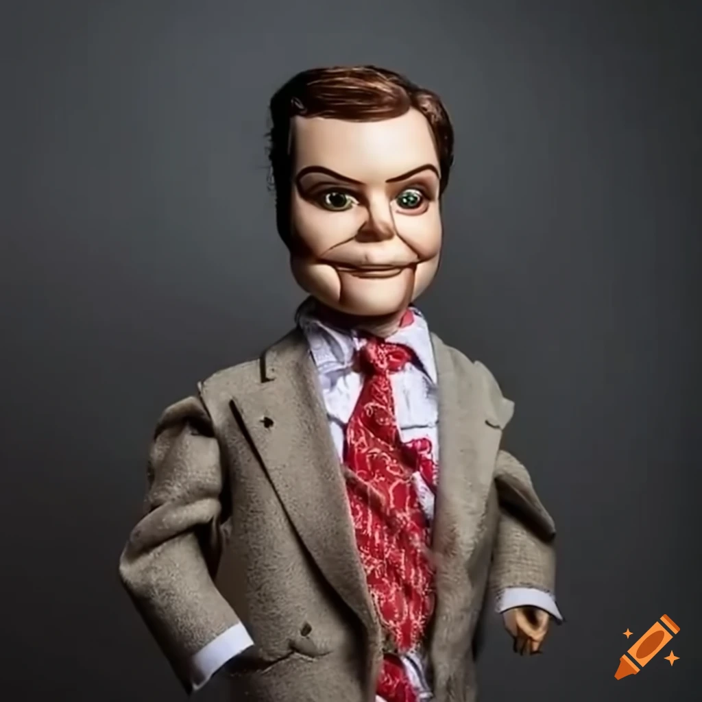Intricately detailed ventriloquist dummy of a discarded matt gaetz doll