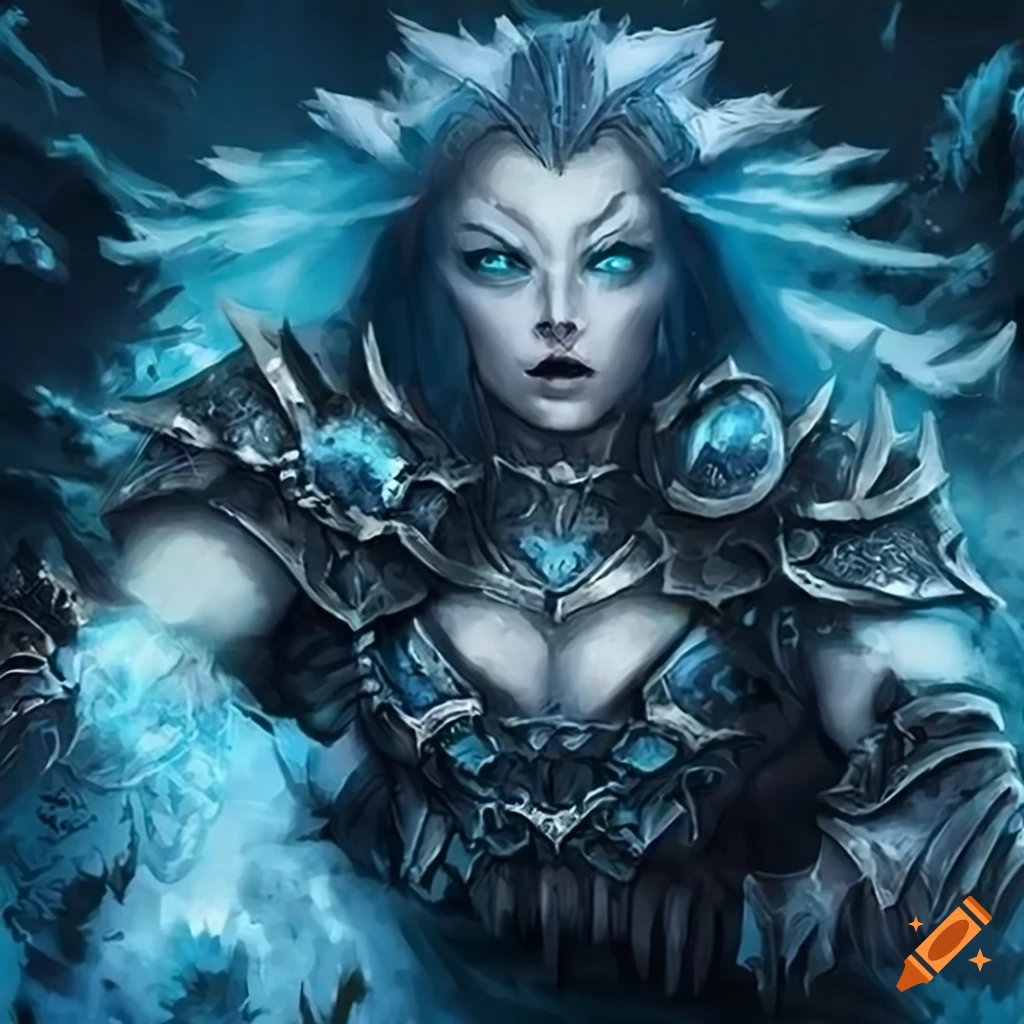 Art of a fierce warrior battling in a blizzard on Craiyon