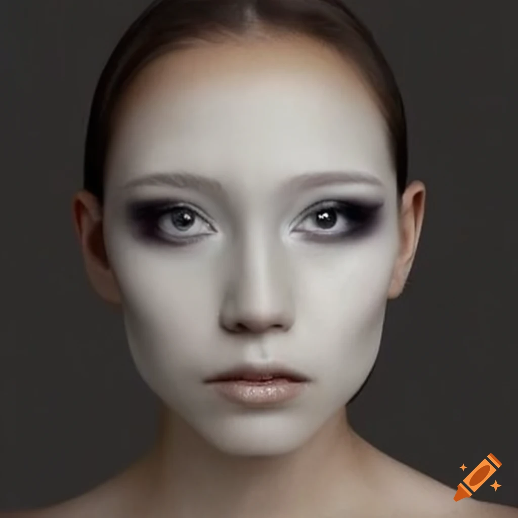 Innovative white face makeup design on Craiyon