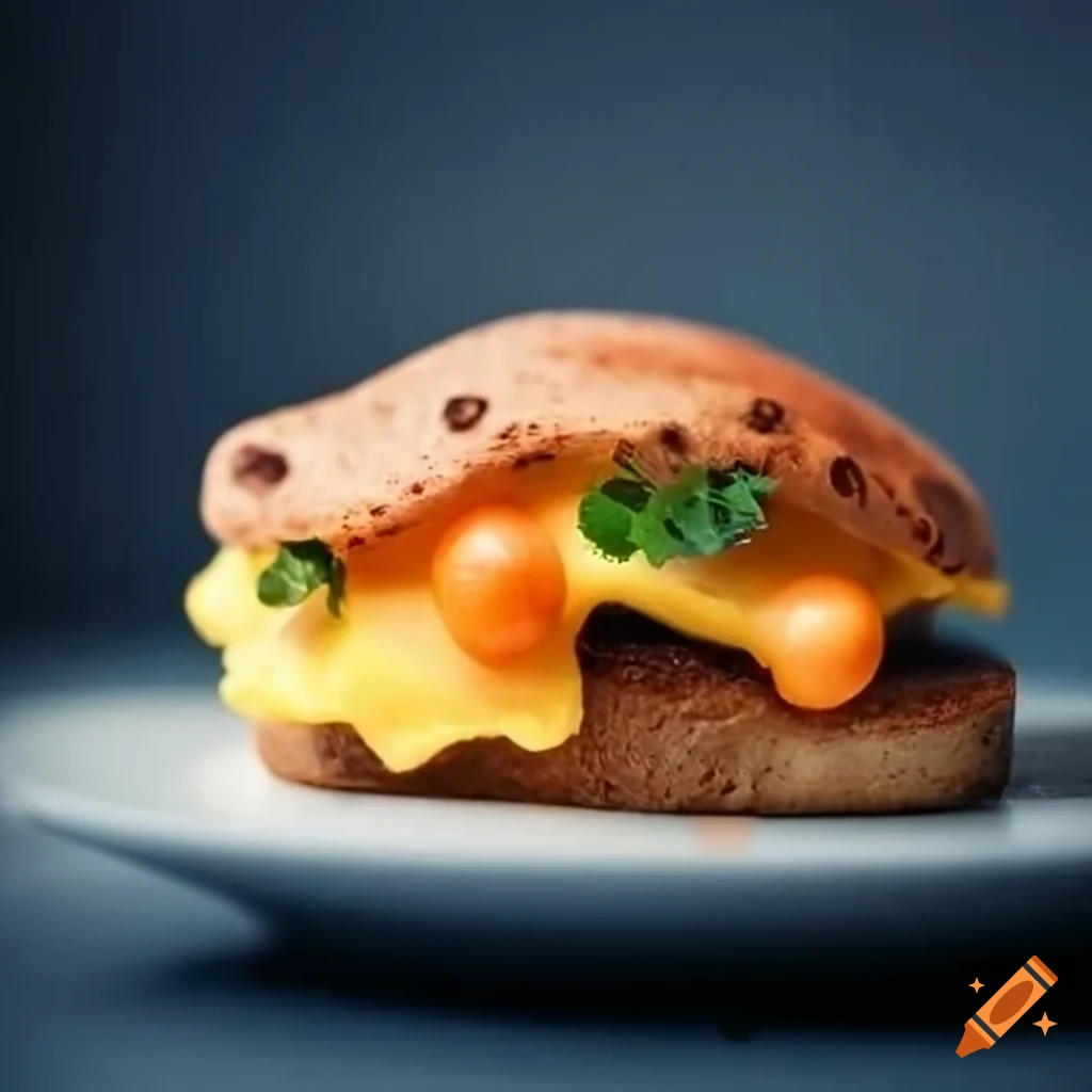 Delicious Breakfast With Smashed Eggs And Toast