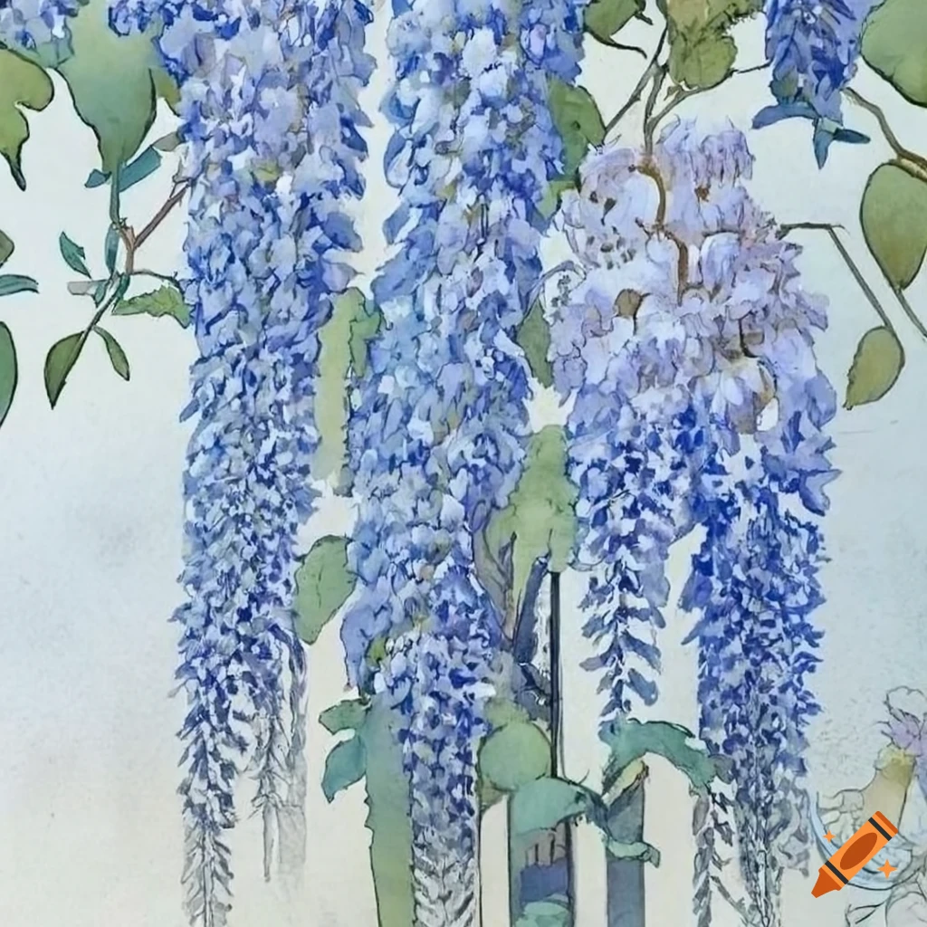 Art nouveau floral tapestry on Craiyon