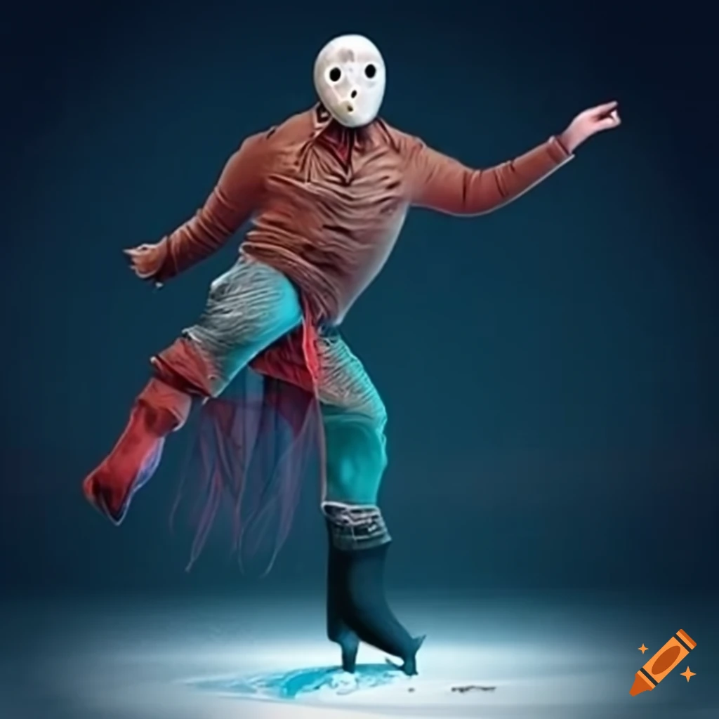 poster of Jason Vorhees figure skating in a tutu