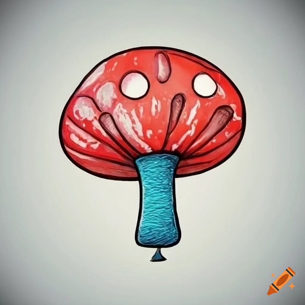 colorful mushroom-shaped balloon in the sky