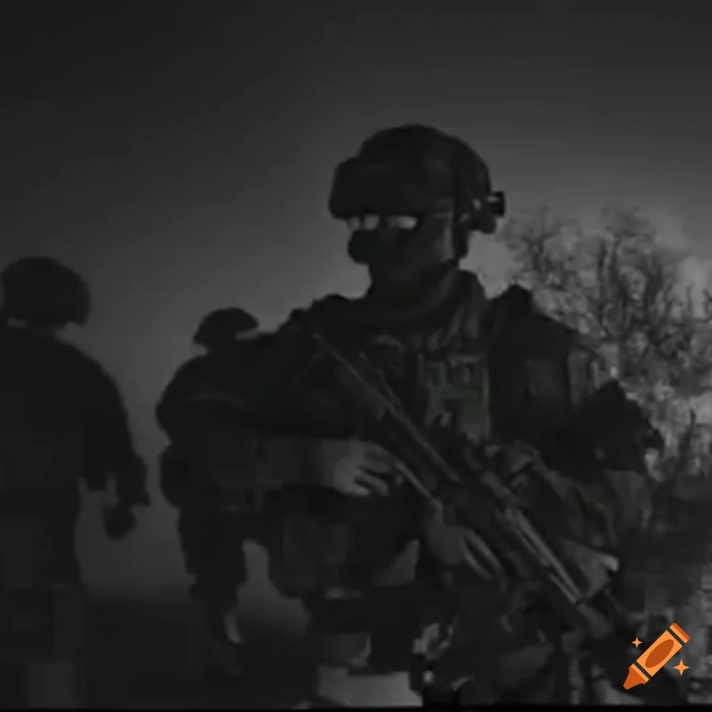 Night Vision Footage Of Soldiers In A Military Operation On Craiyon 7911
