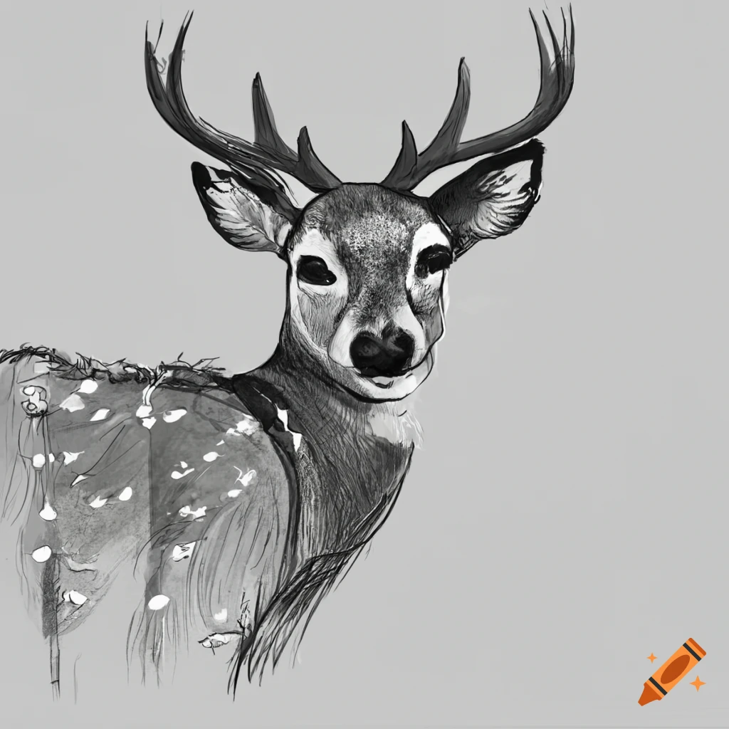 Drawing of the deer hi-res stock photography and images - Alamy