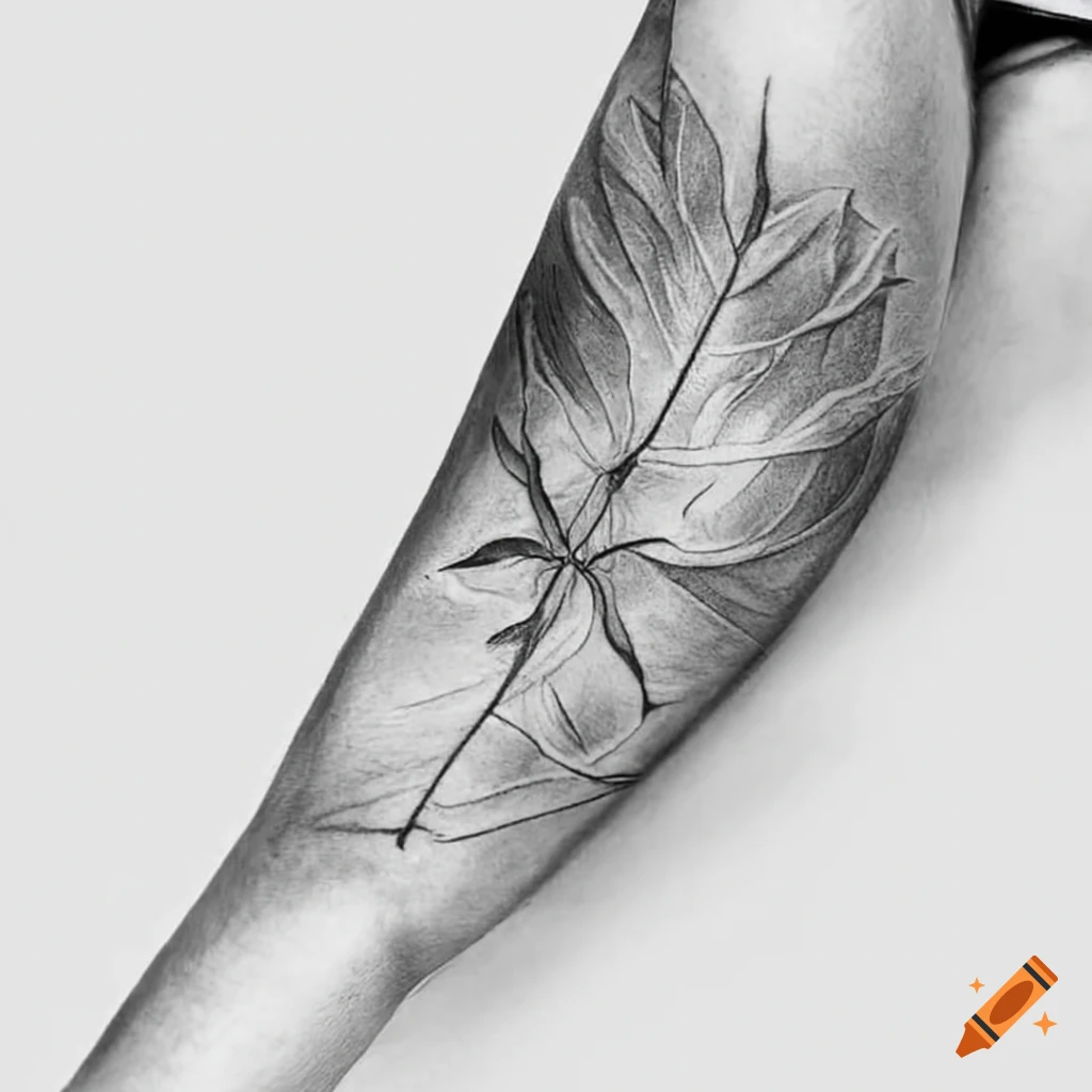 Tiny minimalistic leaf tattoo located on the inner arm.