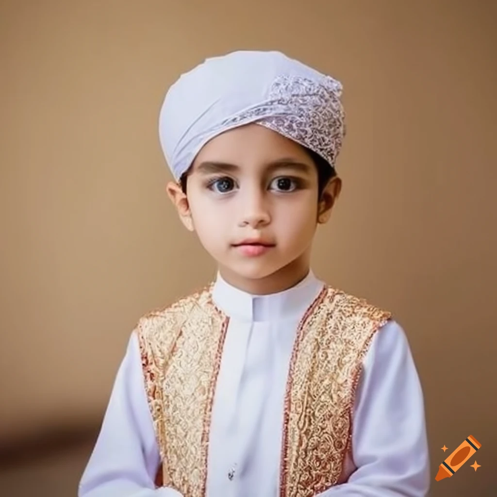 Charming child in traditional islamic attire on Craiyon