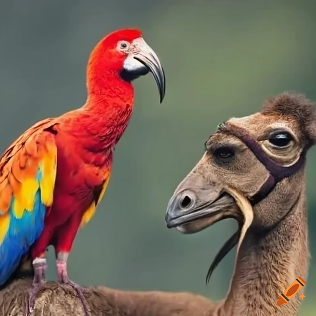 A group of diverse animals standing together on Craiyon