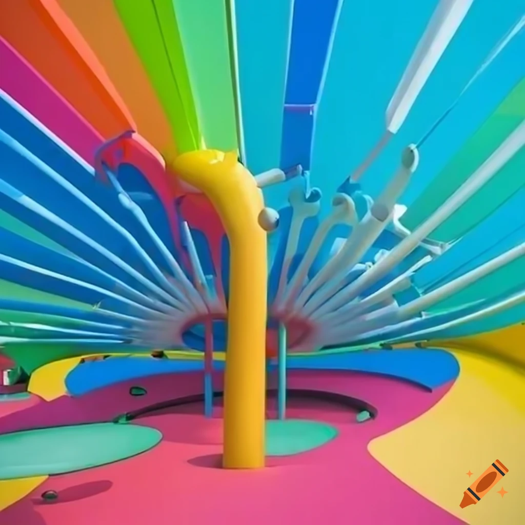 colorful and surreal playground for public park