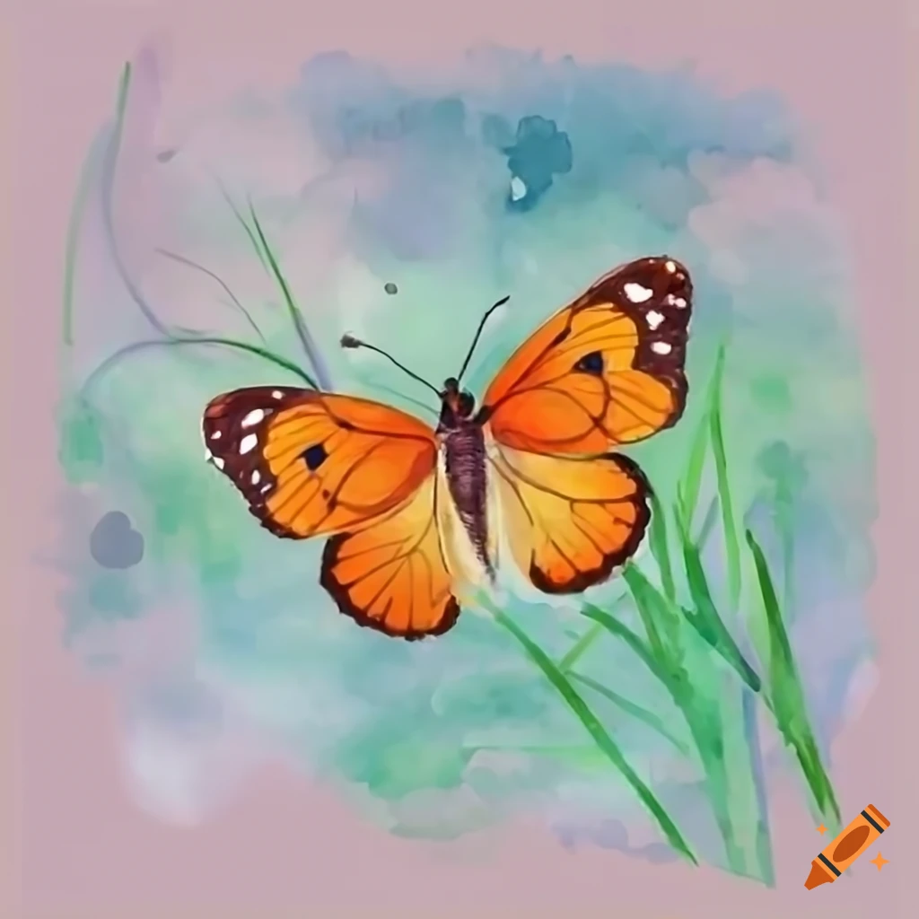 How to draw Easy Butterfly and Flower Scenery drawing and painting - YouTube