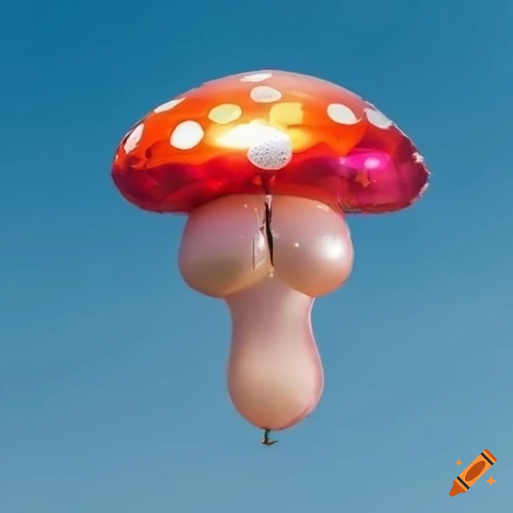 bright balloon in the cloudy sky