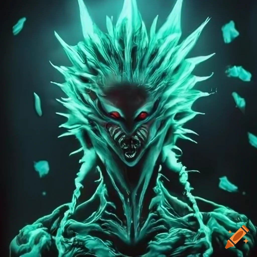 Glow-in-the-dark artwork of boros character on Craiyon