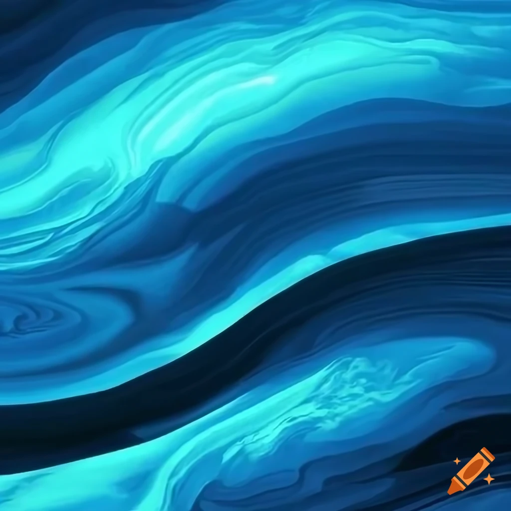 Digital artwork of blue and black sea waves on Craiyon
