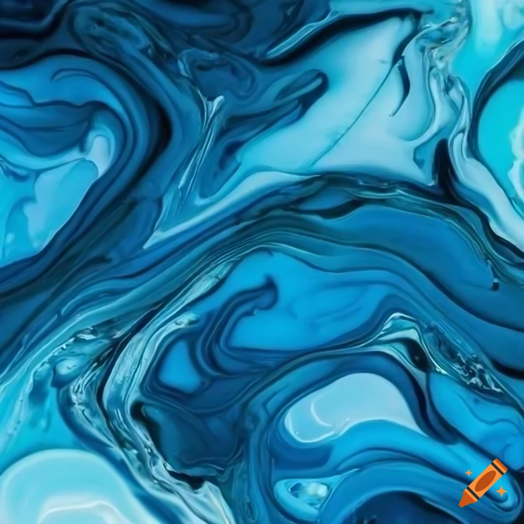 professional abstract epoxy texture in light blue and white