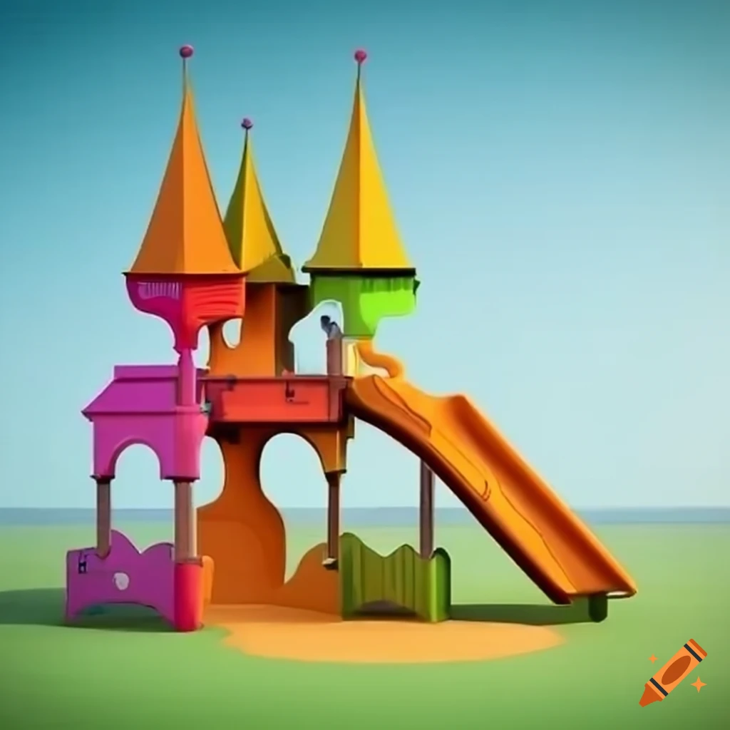 Colorful surreal playground structures