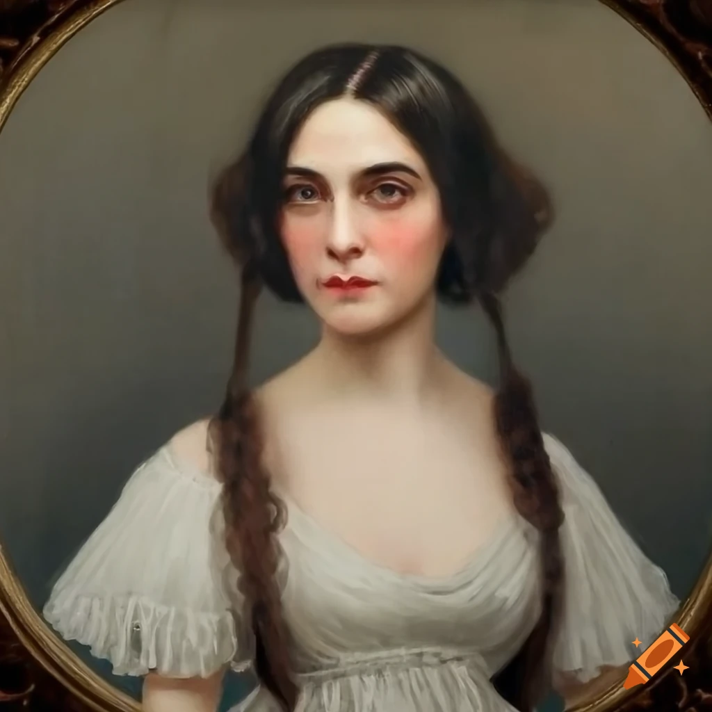  Painting of two women with long pigtails in a haunted house on Craiyon