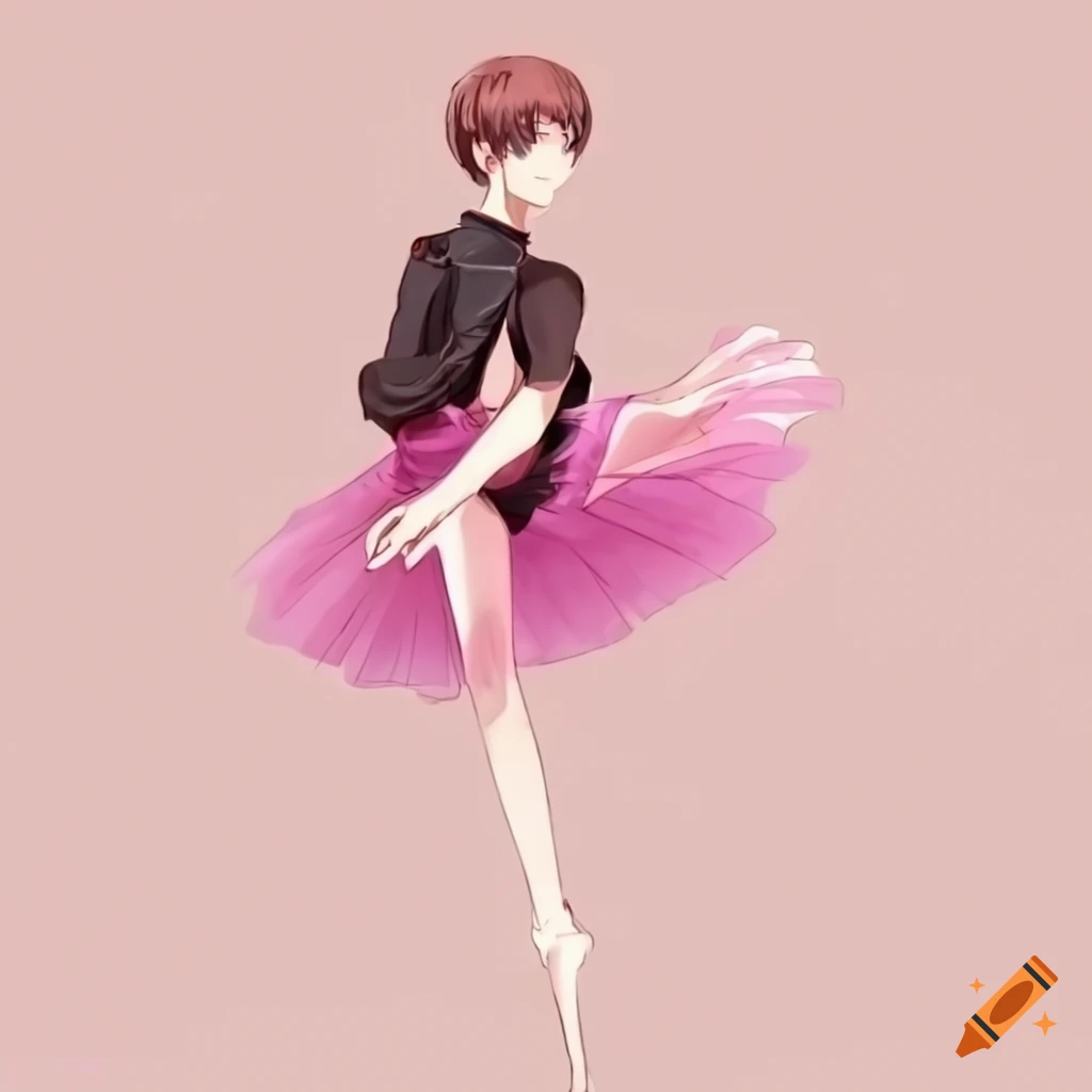 Anime boy in a ballerina costume on Craiyon