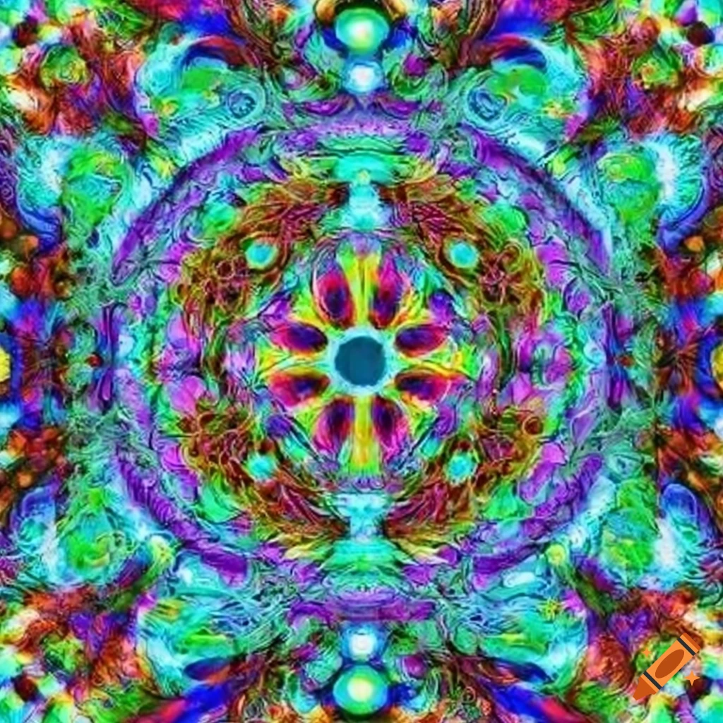 Colorful and symmetrical psychedelic pattern