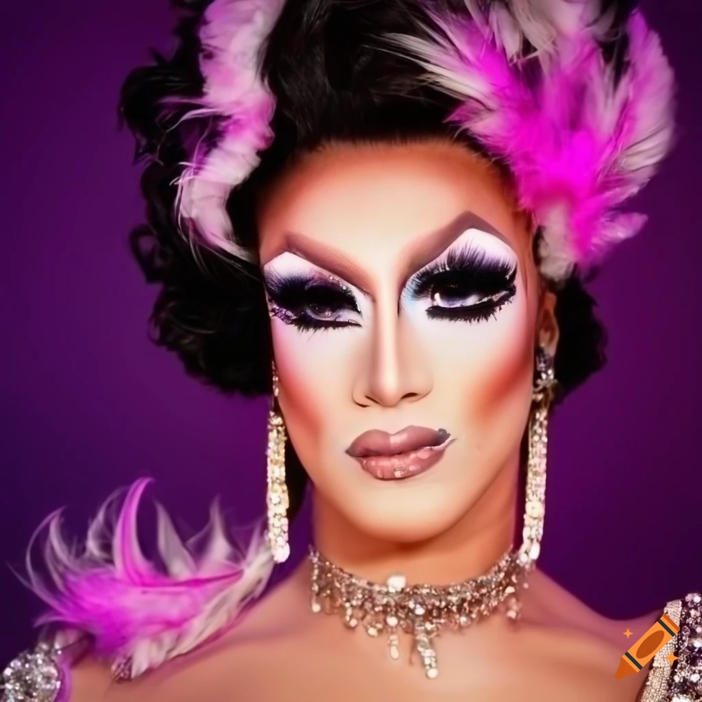 elegant and glamorous portrait of a Latina drag queen