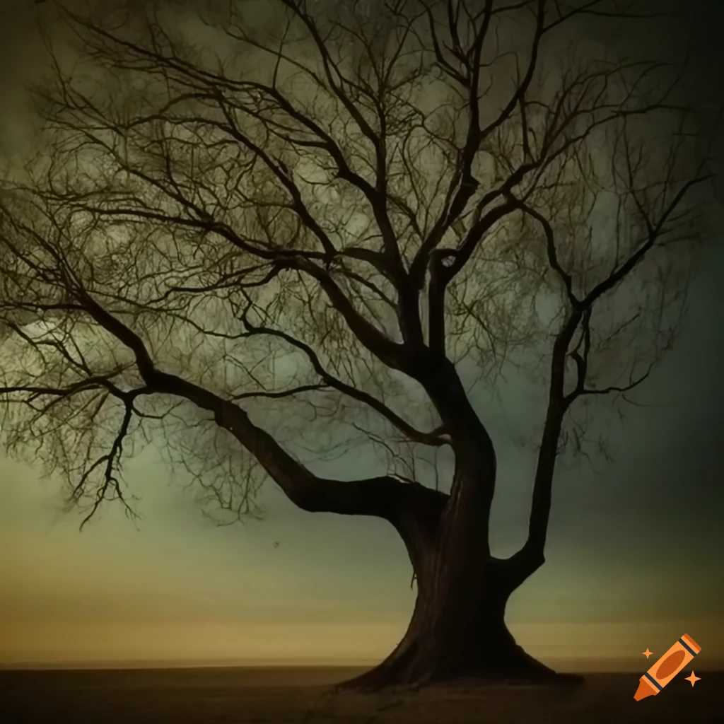 Quote about a crooked tree growing stronger on Craiyon