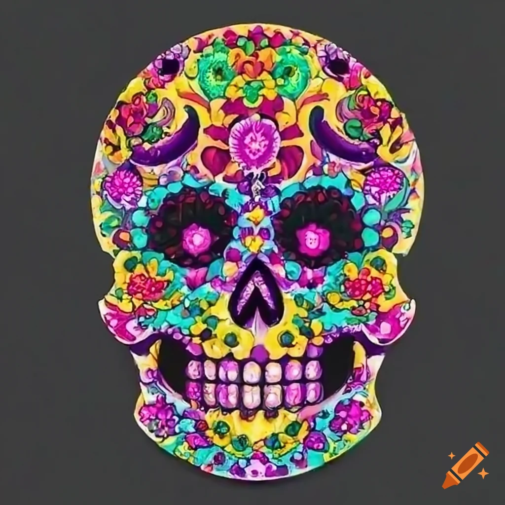 Colorful Sugar Skull Artwork