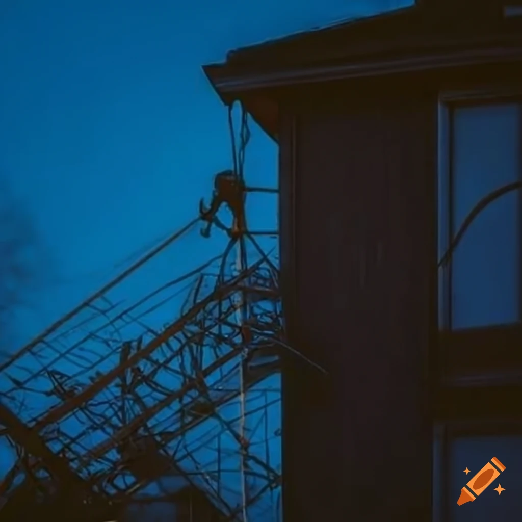 Work on a ladder near electrical wire on Craiyon