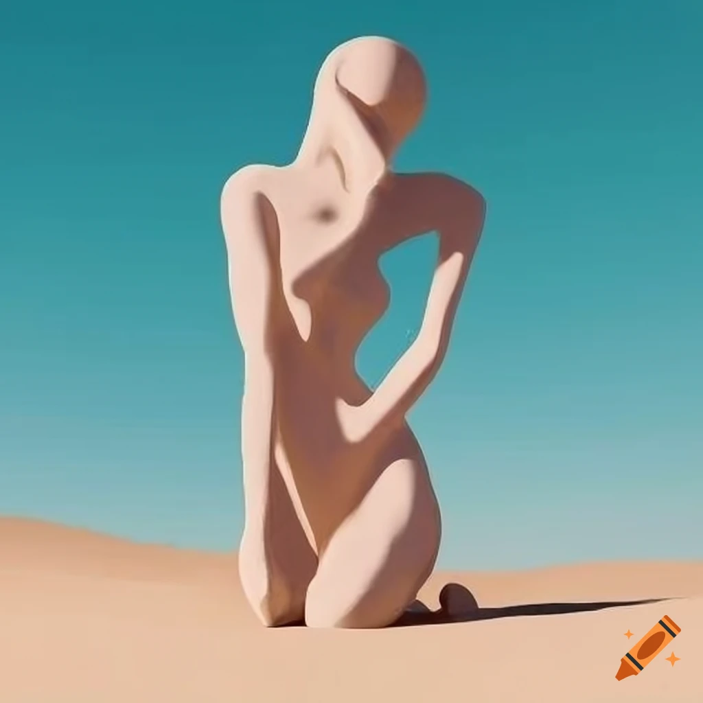 abstract sculpture in a desert landscape