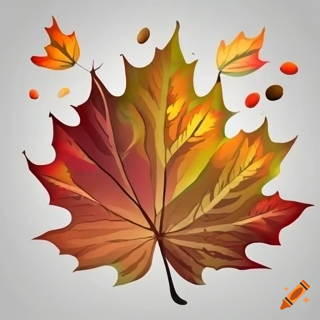 Fall Maple Leaf Autumn Leaves Anime Kawaii Chibi' Sticker | Spreadshirt